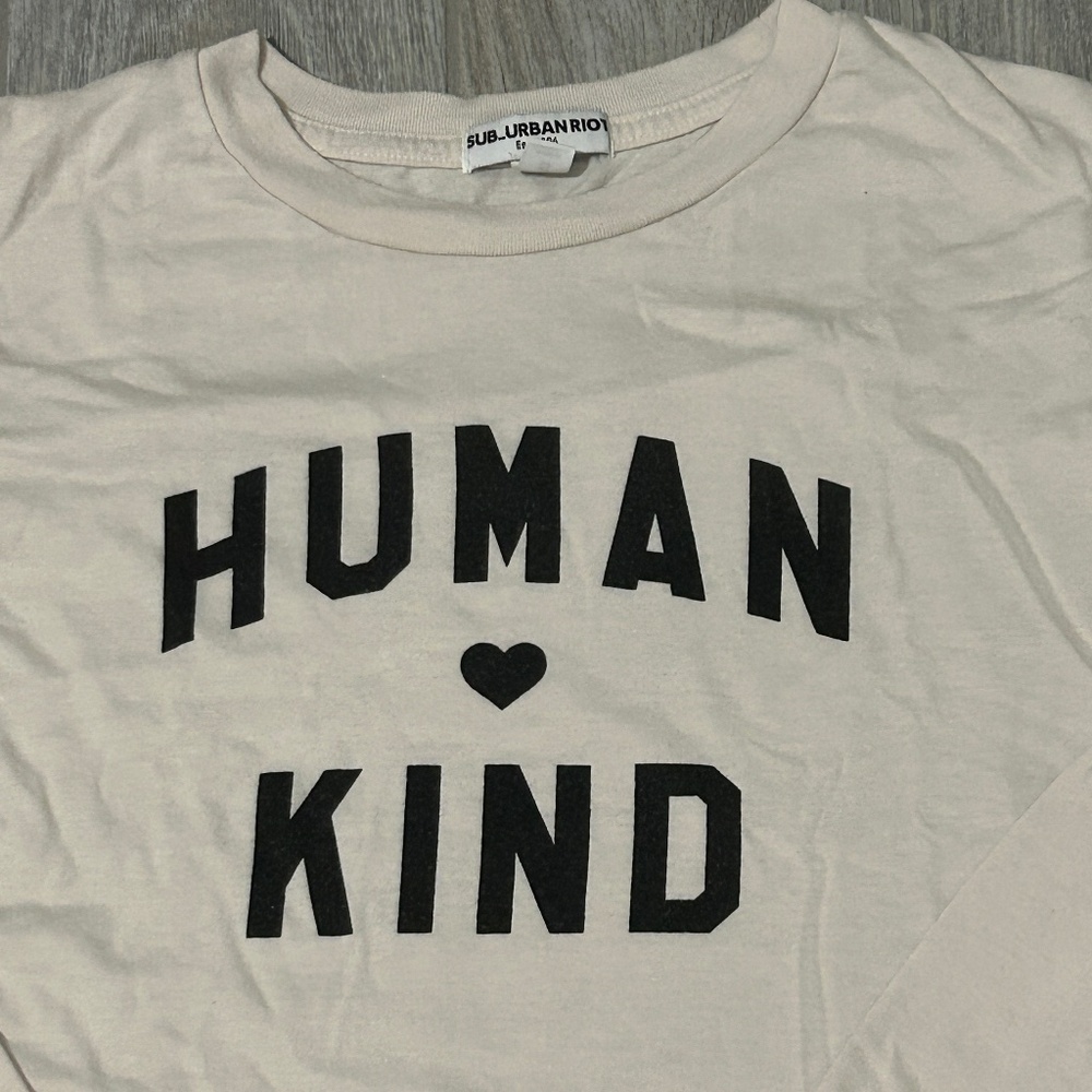 LIKE NEW! Women's Sub_Urban Riot Human Kind Shirt - SMALL - Picture 3 of 4